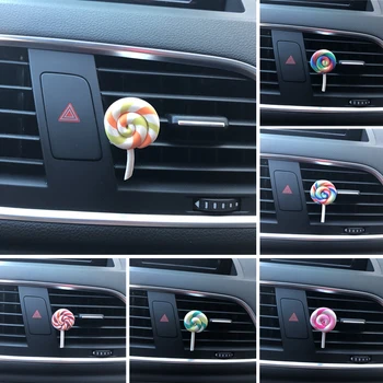 סימולציה קשת Lollipop המכונית בושם מטהר אוויר שרף פלסטיק צבעוני Lollipop דגם חמוד אביזרי רכב פנימיים אישה