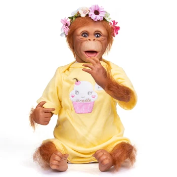45cm בובות התינוק נולד מחדש מקסים קוף בובת סיליקון רך כותנה גוף נוח אנגורה מציאותי צעצועים לילדים