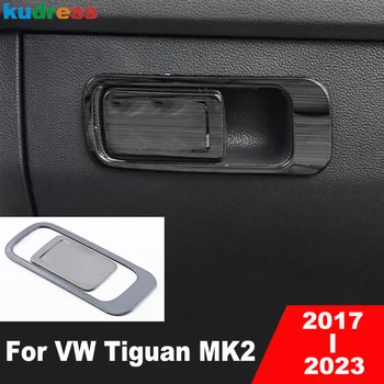 עבור פולקסווגן פולקסווגן Tiguan MK2 2017-2019 2020 2021 2022 2023 מכונית שחורה אחסון תא הכפפות להתמודד עם מכסה לקצץ פנים אביזרים