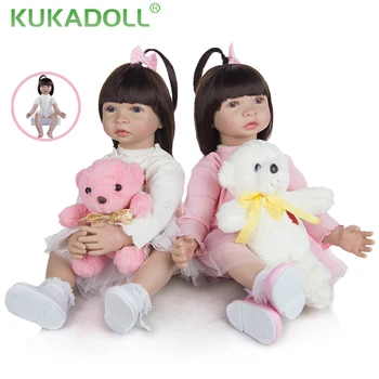 KUKADOLL בובות ונולד מחדש ילדה תאומים צעצועים 60 ס 