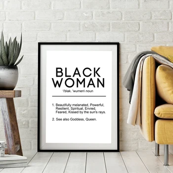 הפמיניזם המתנה נשים שחורות ההגדרה הדפסה ציטוט הדפסה אישה אמנות בד ציור תמונה הפמיניזם נערת פוסטר קיר בעיצוב החדר