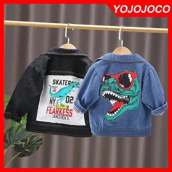 תינוק בגדי סתיו ילד 'קט ג' ינס אופנה מעיל בגדי ילדים מצויר הדפס דינוזאור רך המעיל ילד וילדה בגדים