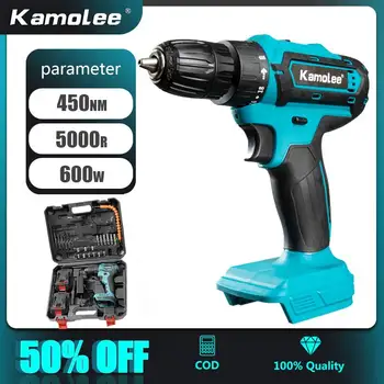 Kamolee 10mm מוברש אלחוטי חשמלי ההשפעה מקדחה חשמלית מברג בבית עשה זאת בעצמך כלים חשמליים על מקיטה 18V סוללה