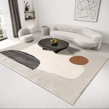מודרני מינימליסטי אמנות השטיח בסלון נורדי גיאומטרי מופשט מחצלת השינה החלקה פשוטה מפואר קישוט הבית השטיח