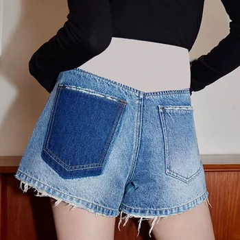 587 הקיץ דק 'ינס לידה מכנסיים קצרים רחב הרגל רופף ישר בבטן בגדים לנשים בהריון מזדמן הריון ג' ינס קצר