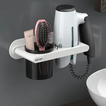 אחסון מדף חדר אמבטיה מייבש שיער סוגר אחסון מדף על הקיר בבית דברים טובים