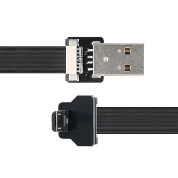 Cablecc מיקרו USB 5Pin זכר נתונים שטוח דק FPC כבלים עבור FPV & דיסק & הטלפון למעלה בזווית USB 2.0 סוג-זכר