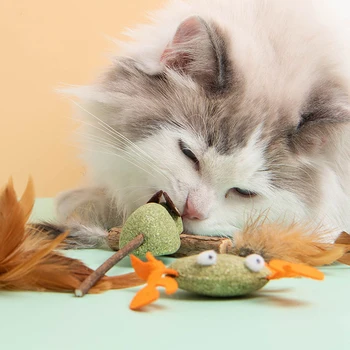 חמוד חתול מחמד צעצוע עכבר קטניפ חיה בצורת נוצה חתול מנטה ציוד לחיות מחמד אינטראקטיבי צעצוע לעיסה חתול שן ניקוי אביזרים לחיות מחמד