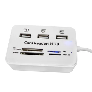 רכזת USB 2.0 רב USB HUB 2.0 מפצל 3 יציאות כרטיס הקורא רב רכזת USB מהירות סופר מיקרו 